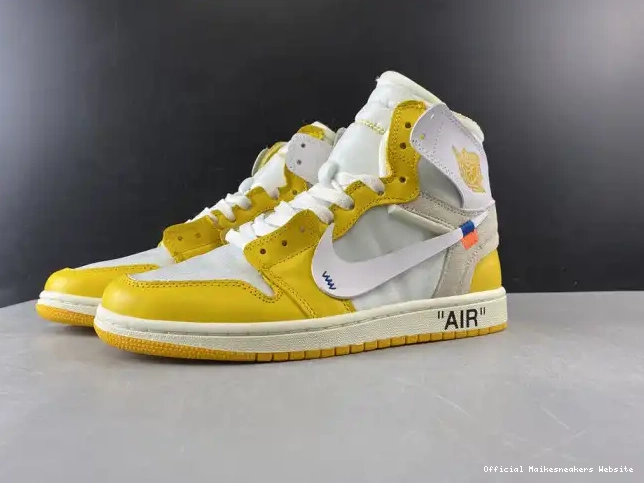 Official Maikesneakers Jordan AQ0818-149 Yellow-Cone NRG Dark Air x White 1 Off-White Powder 0607
